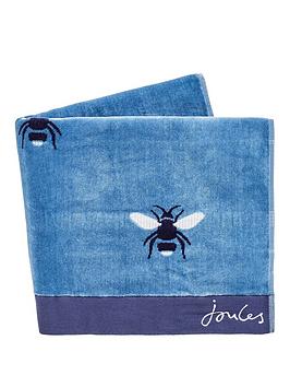 Product photograph of Joules Botanical Bee Hand Towel Blue from very.co.uk