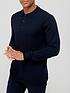 very-man-cotton-rich-knittednbsplong-sleeve-polo-shirt-navyfront