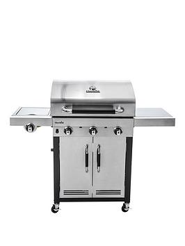 Product photograph of Char-broil Advantage Series Trade 345s - 3 Burner Gas Barbecue Grill With Tru-infrared Trade Technology - Stainless Steel from very.co.uk