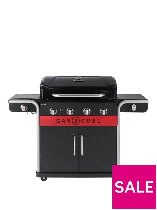 front image of char-broil-gas2coalreg-440-hybrid-grill-4-burner-gas-amp-coal-barbecue-grill-black-finish