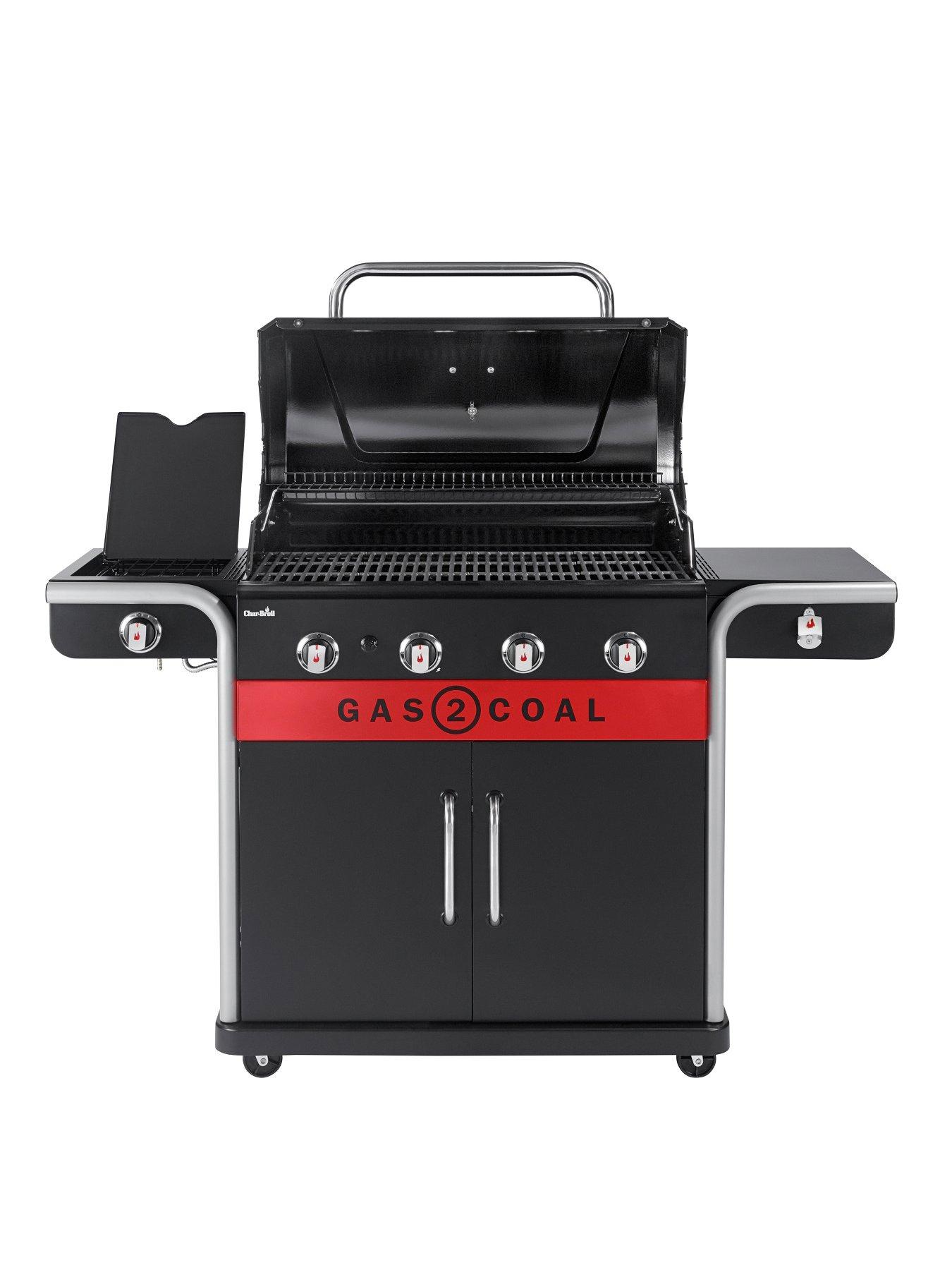 Image 3 of 7 of Char-Broil Gas2Coal 440 Hybrid Grill - 4 Burner Gas &amp; Coal Barbecue Grill (Black Finish)