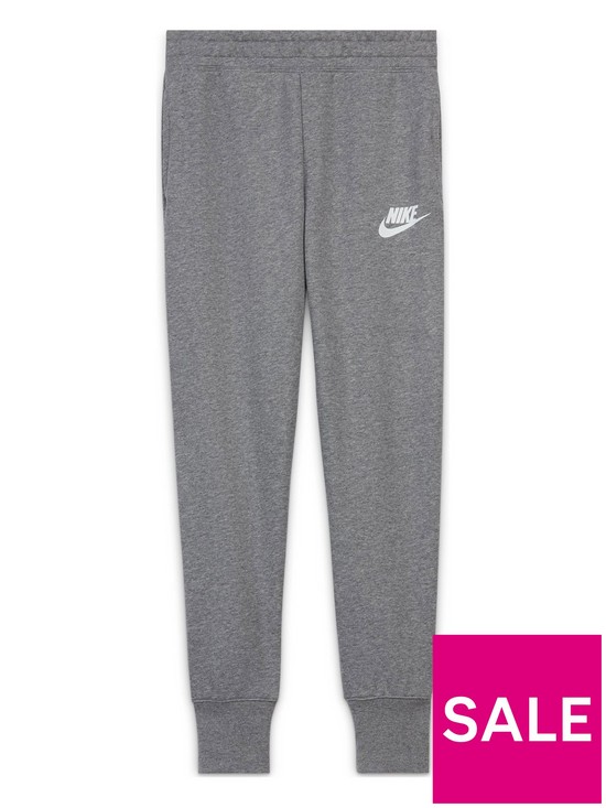front image of nike-girls-nsw-club-ft-hw-fitted-pant