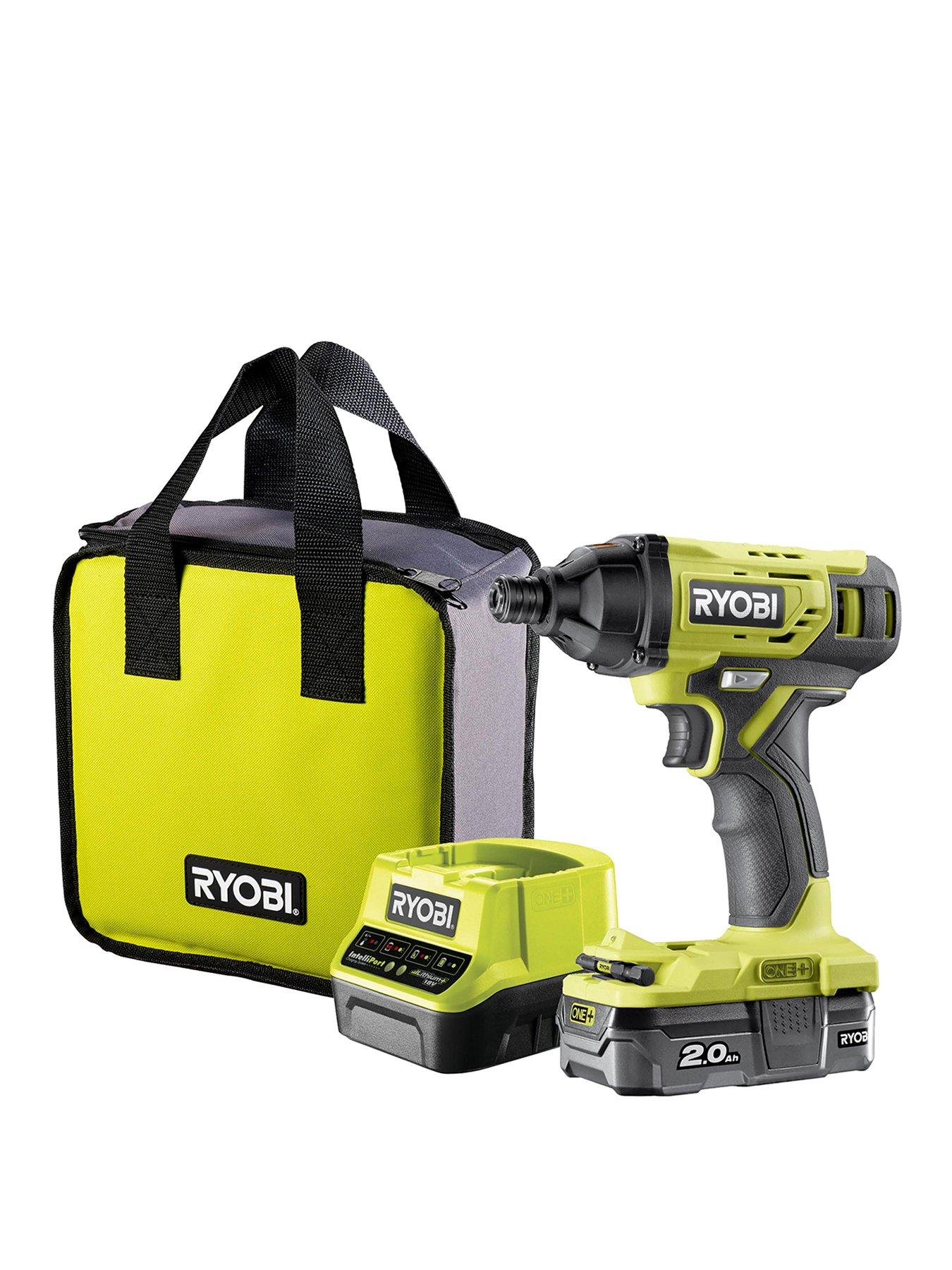 Product photograph of Ryobi R18id2-120s 18v One Cordless Impact Driver Starter Kit Includes 1 X 2 0ah Battery from very.co.uk