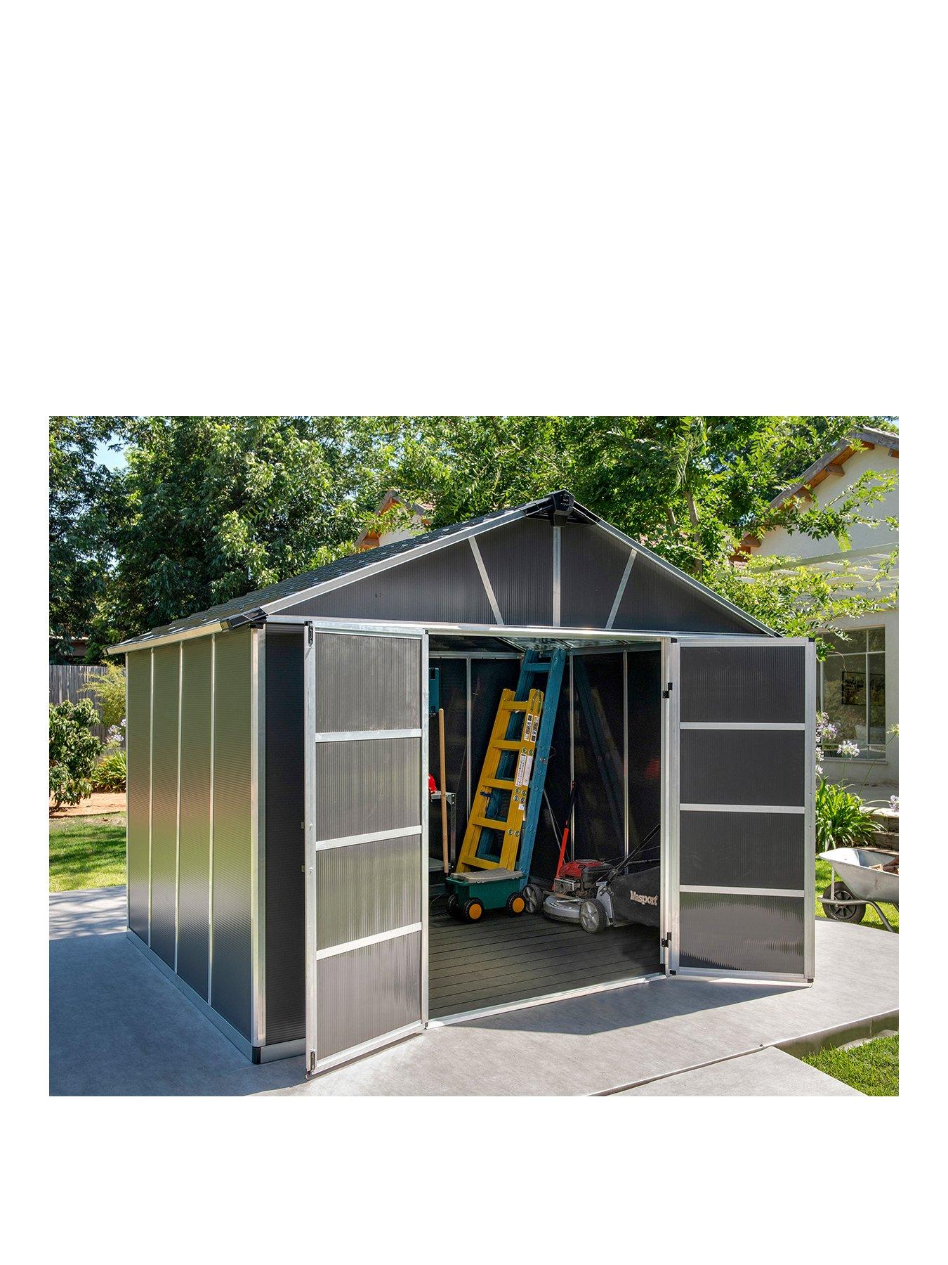 Product photograph of Canopia By Palram Yukon 11x9 Dark Grey Shed from very.co.uk
