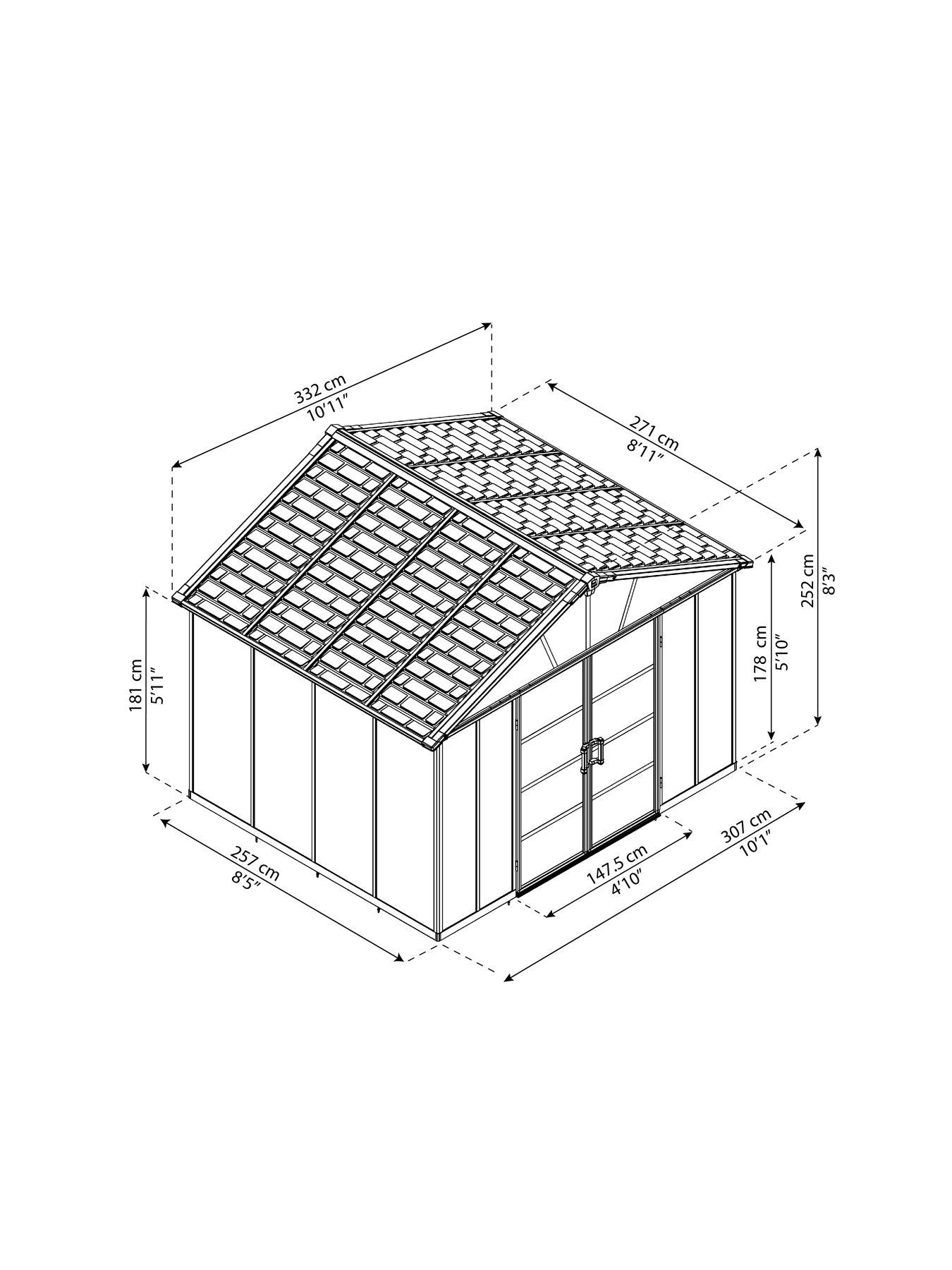 Image 6 of 6 of Canopia by Palram Yukon 11X9 Dark Grey Shed
