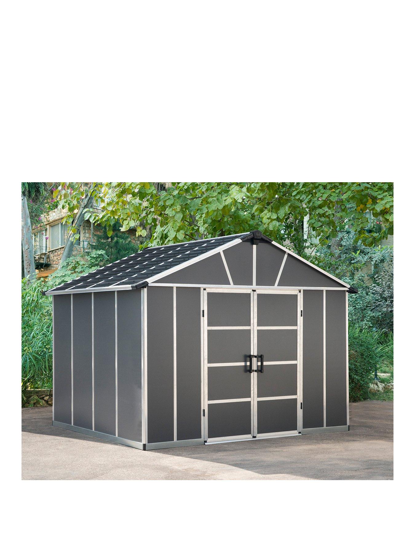 Product photograph of Canopia By Palram Yukon 11x9 Dark Grey Shed Floor Wpc from very.co.uk