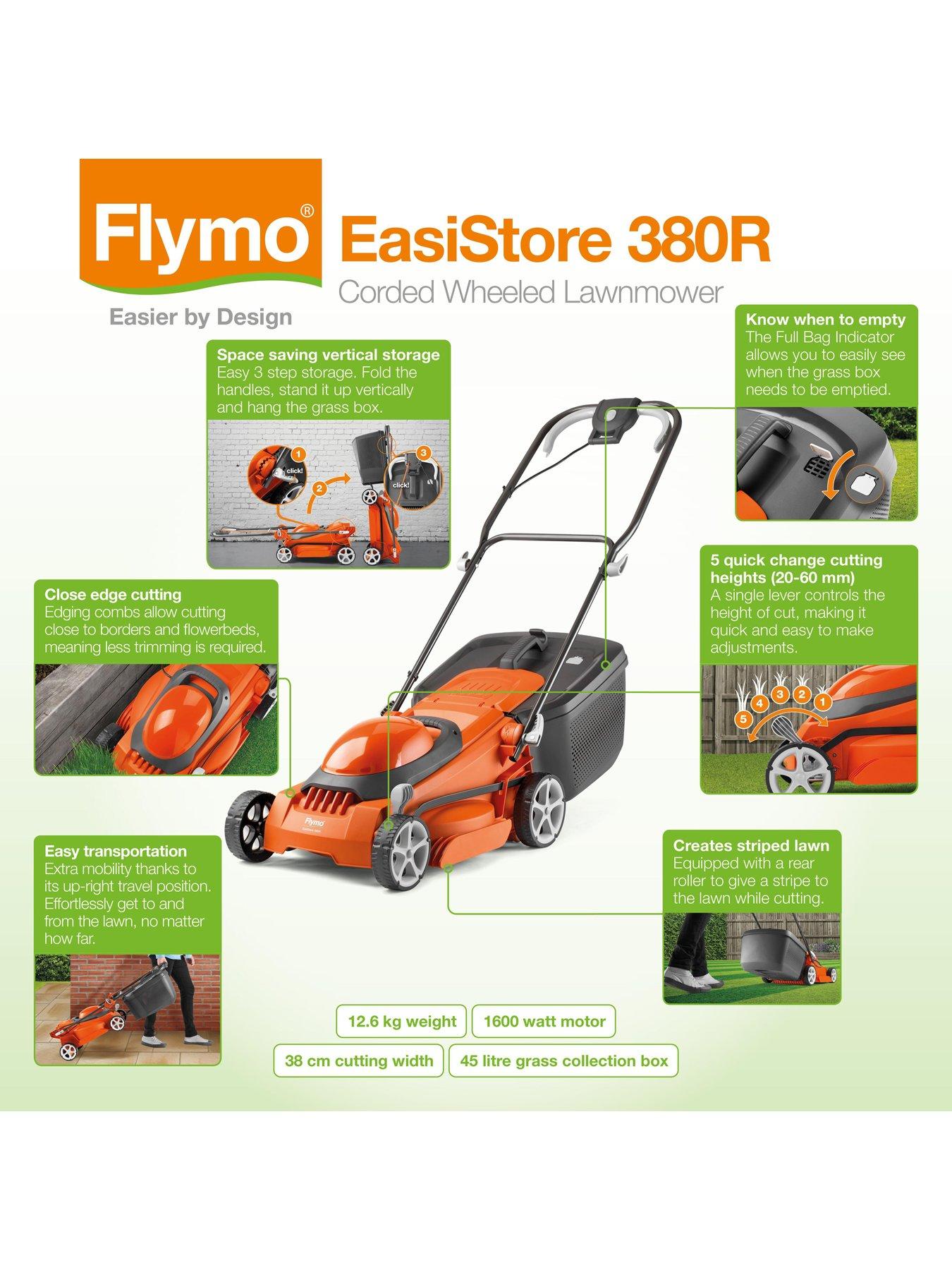 Small flymo lawnmower with deals grass box