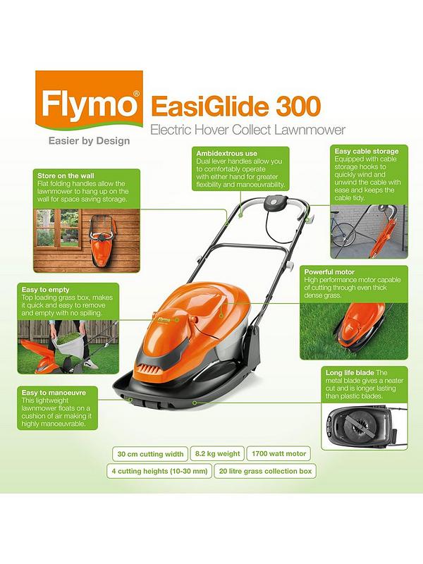 FREE POSTAGE NEW Flymo EasiGlide 300V Hover Lawnmower 1700W