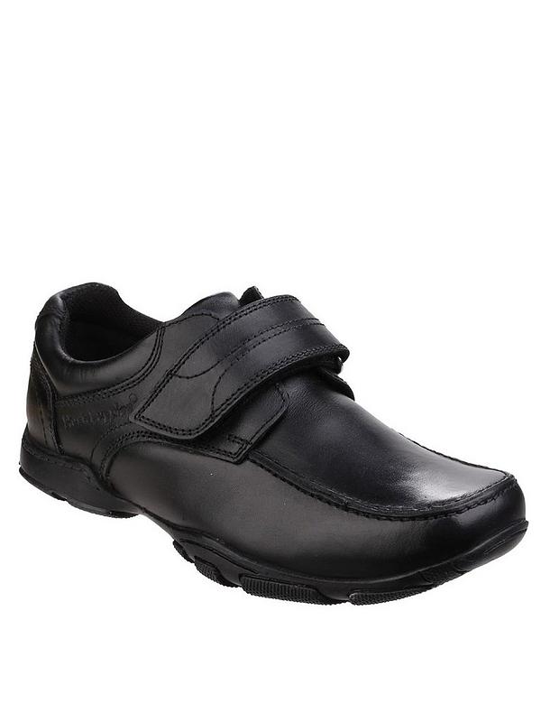 Hush Puppies Hush Puppies School Shoes Boys Black Leather Touch Fastening School Trainers Kid 