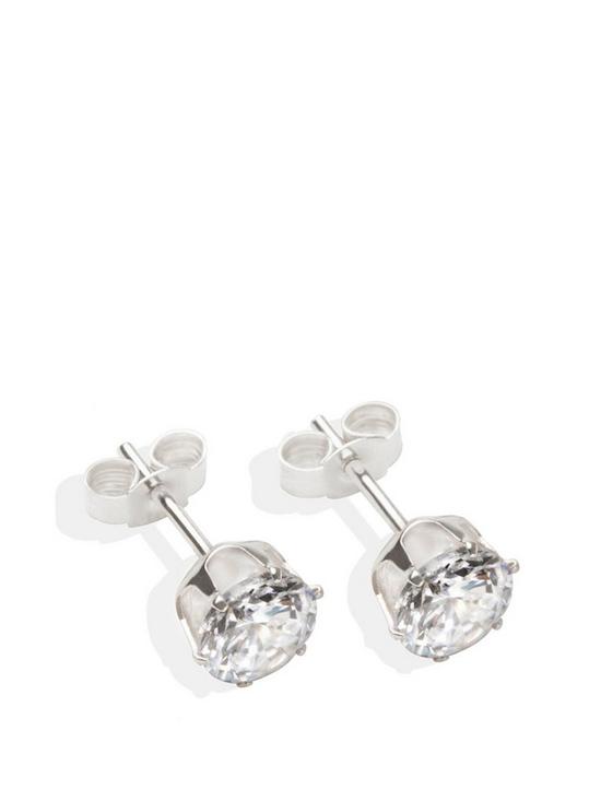 front image of the-love-silver-collection-6mm-cz-studs
