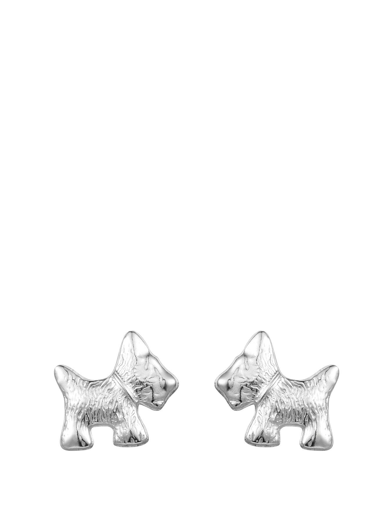 Product photograph of The Love Silver Collection Sterling Silver Scottie Dog Stud Earrings from very.co.uk