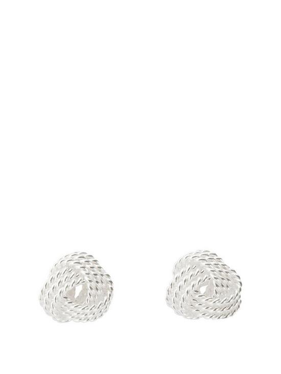 front image of the-love-silver-collection-sterling-silver-knot-stud-earrings