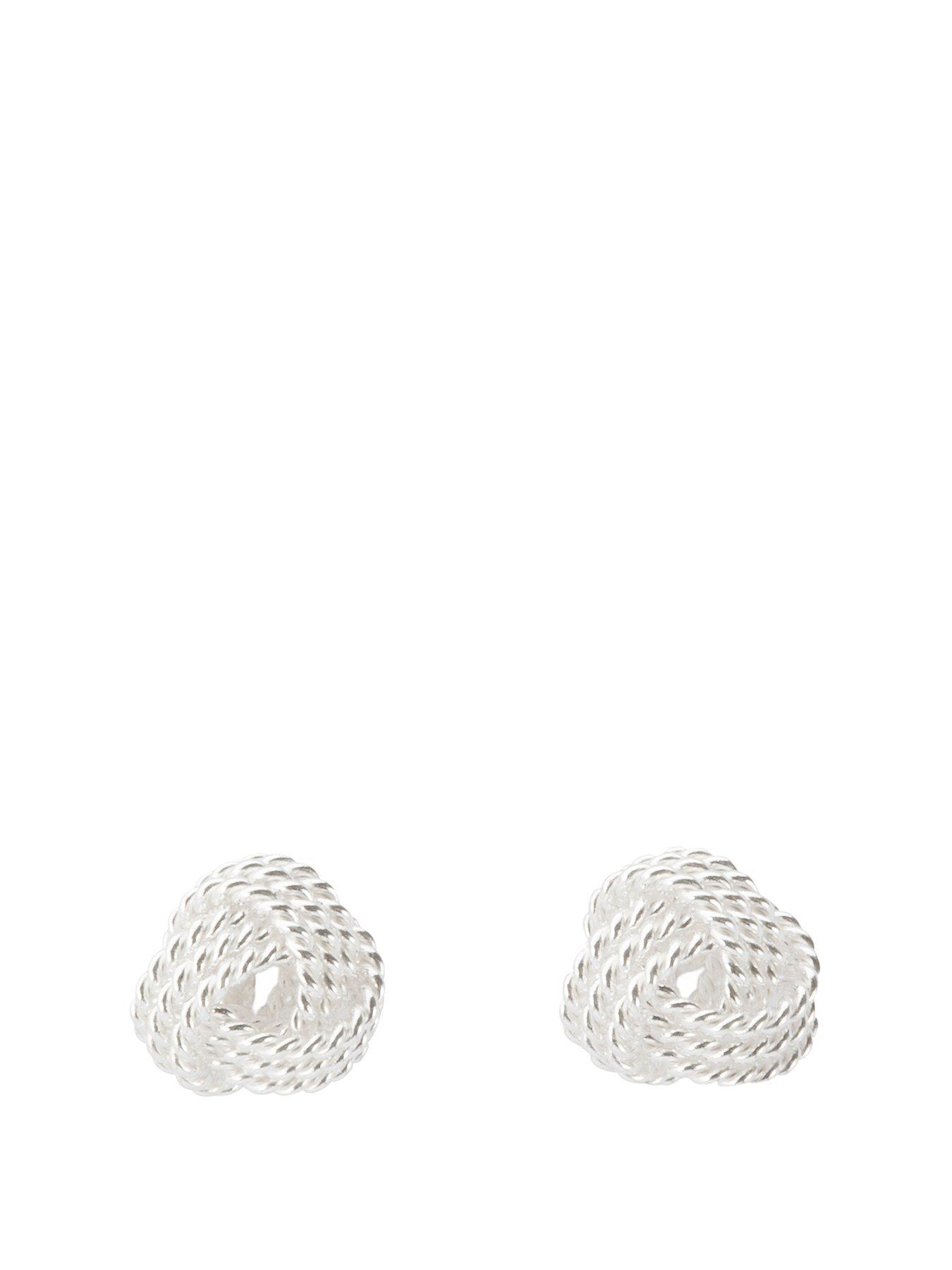 The Love Collection Sterling Silver Knot Stud Earrings
