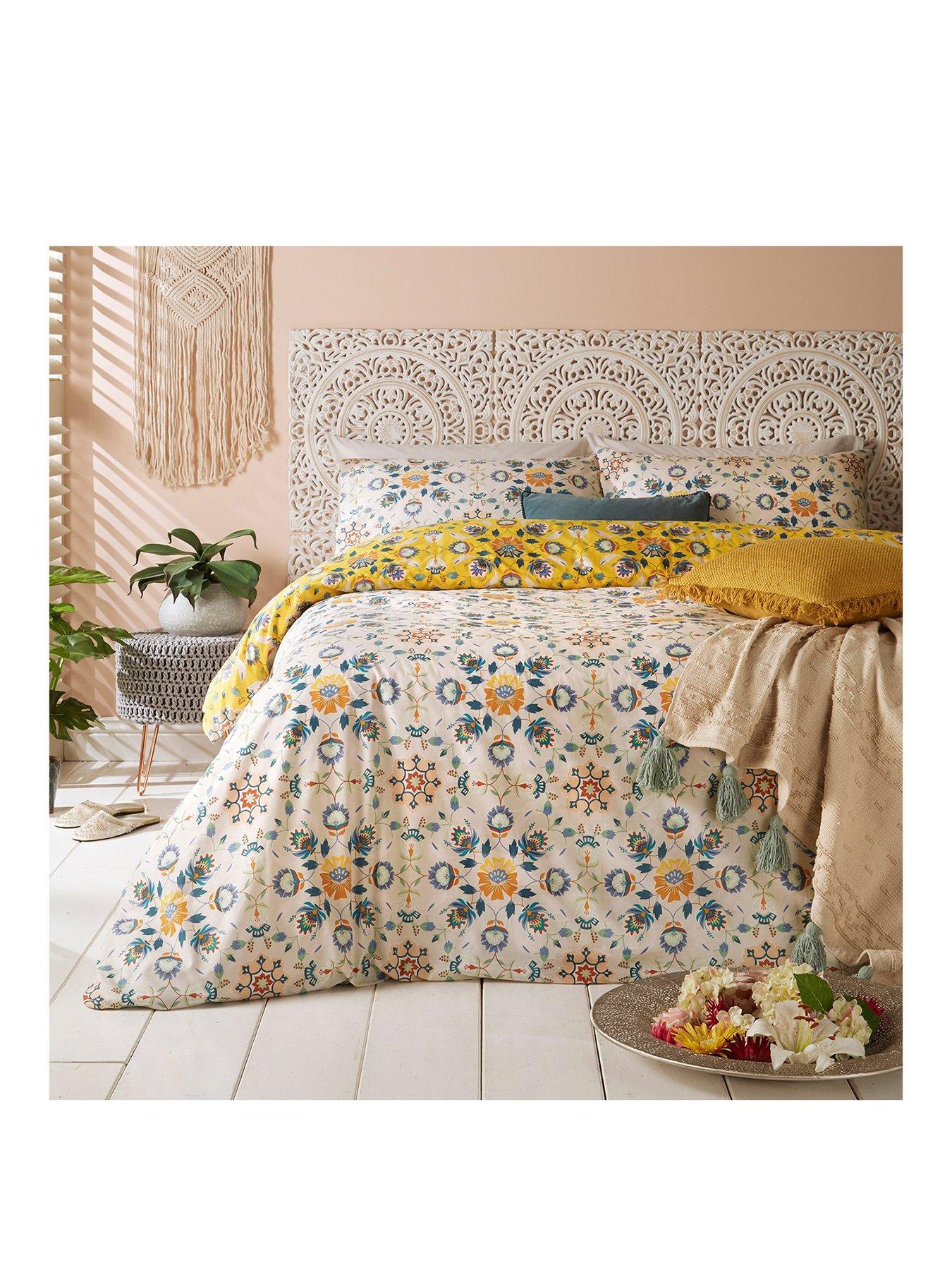 Furn Folk Flora Duvet Cover Set - Ochre | very.co.uk