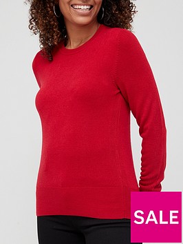 v-by-very-knitted-super-soft-crew-neck-deep-rib-hem-jumper-red