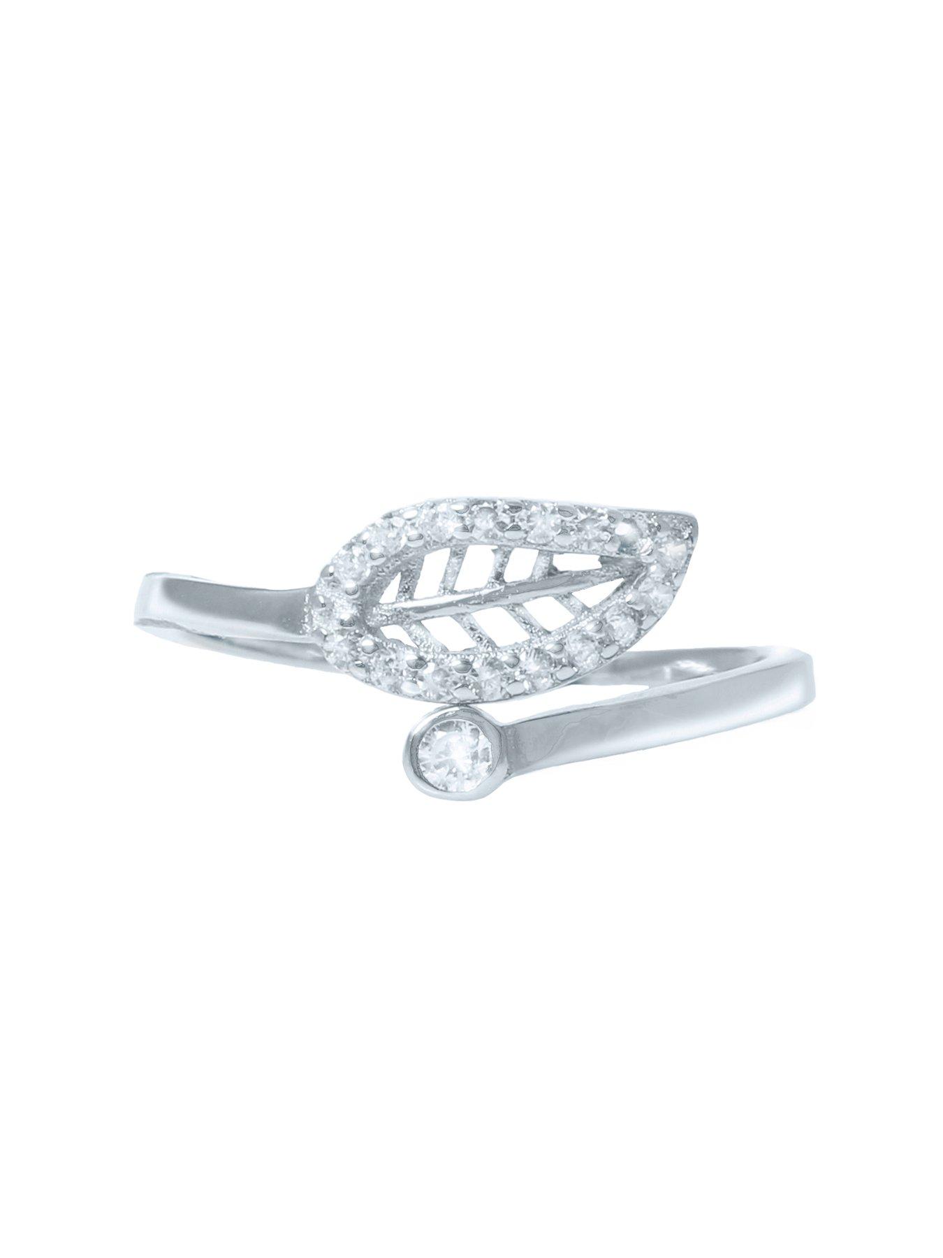 Image 2 of 5 of The Love Collection Leaf Cubic Zirconia Ring