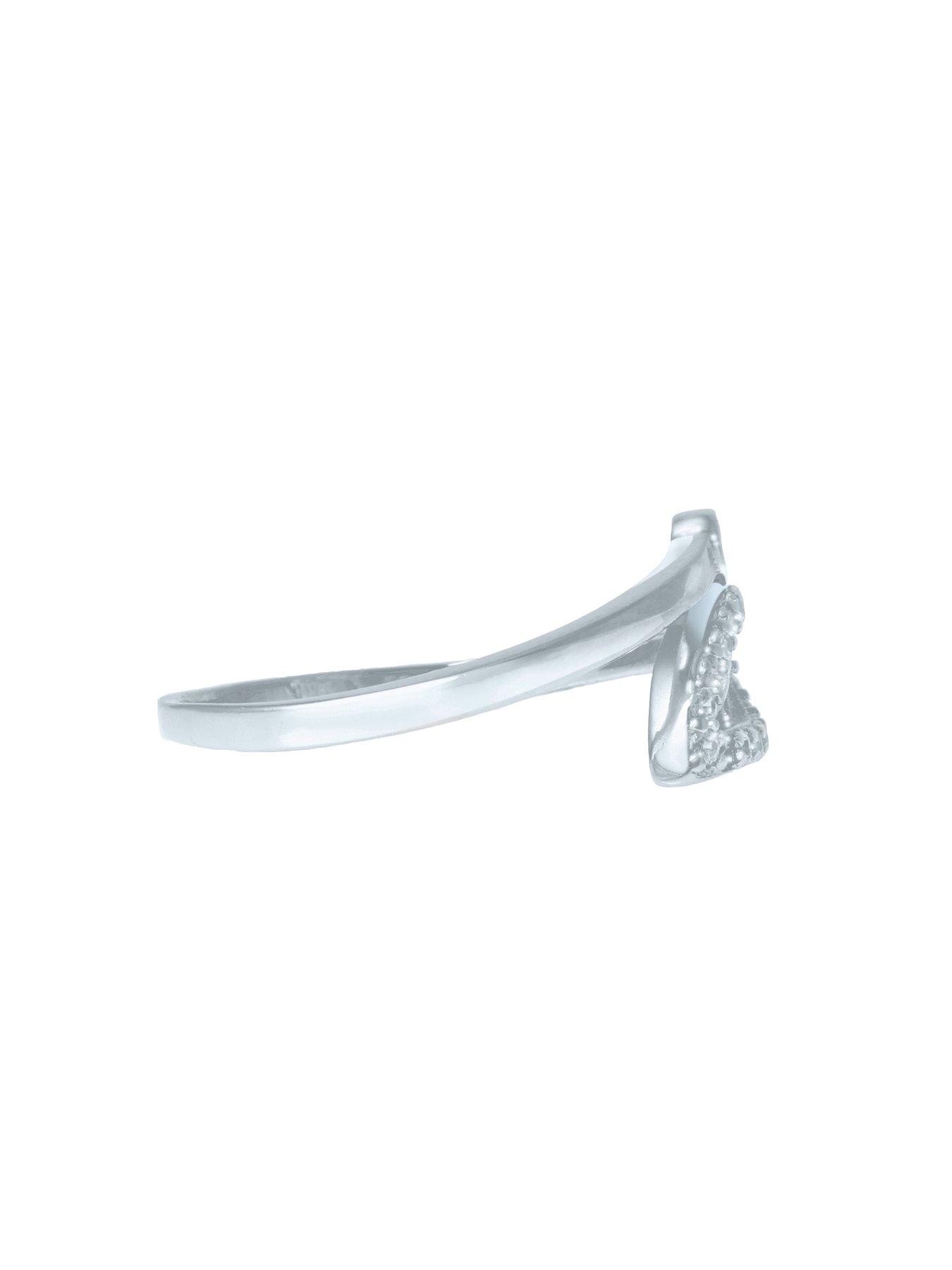 Image 3 of 5 of The Love Collection Leaf Cubic Zirconia Ring