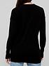  image of v-by-very-knitted-longline-v-neck-jumper-black