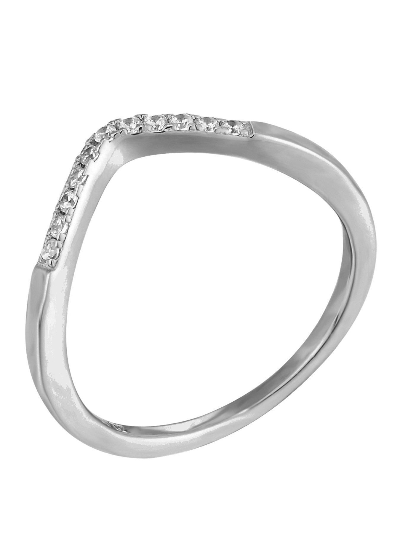 The Love Collection Wishbone Cubic Zirconia Ring