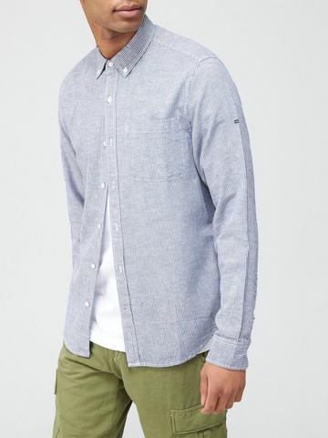 omniscient Mens Shirt Casual Loose 3/4 Sleeve Linen Cotton Button Down Shirt 