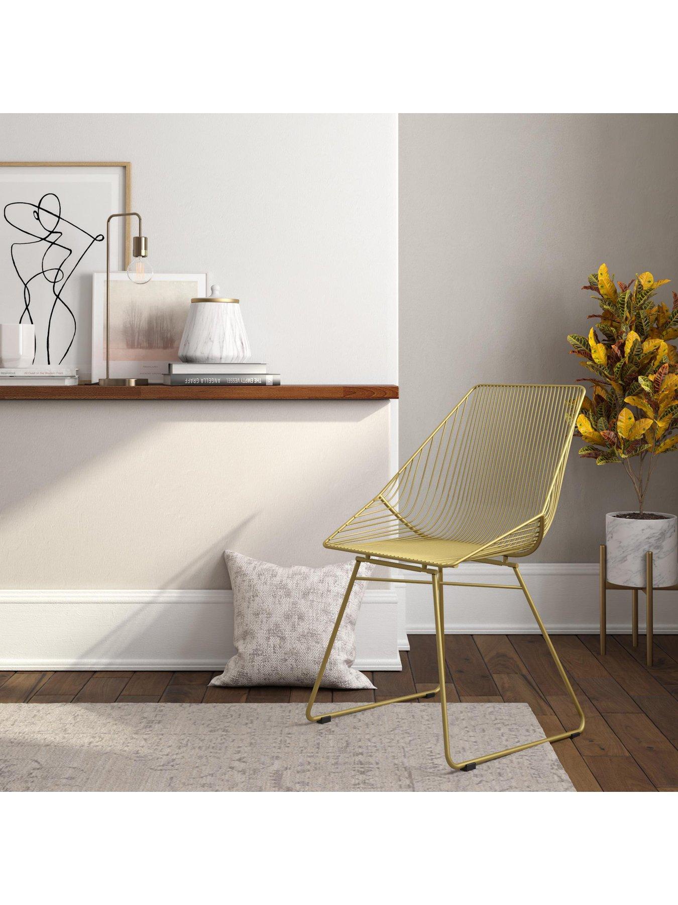 undefined Ellis Accent/Dining Chair - Gold Metal