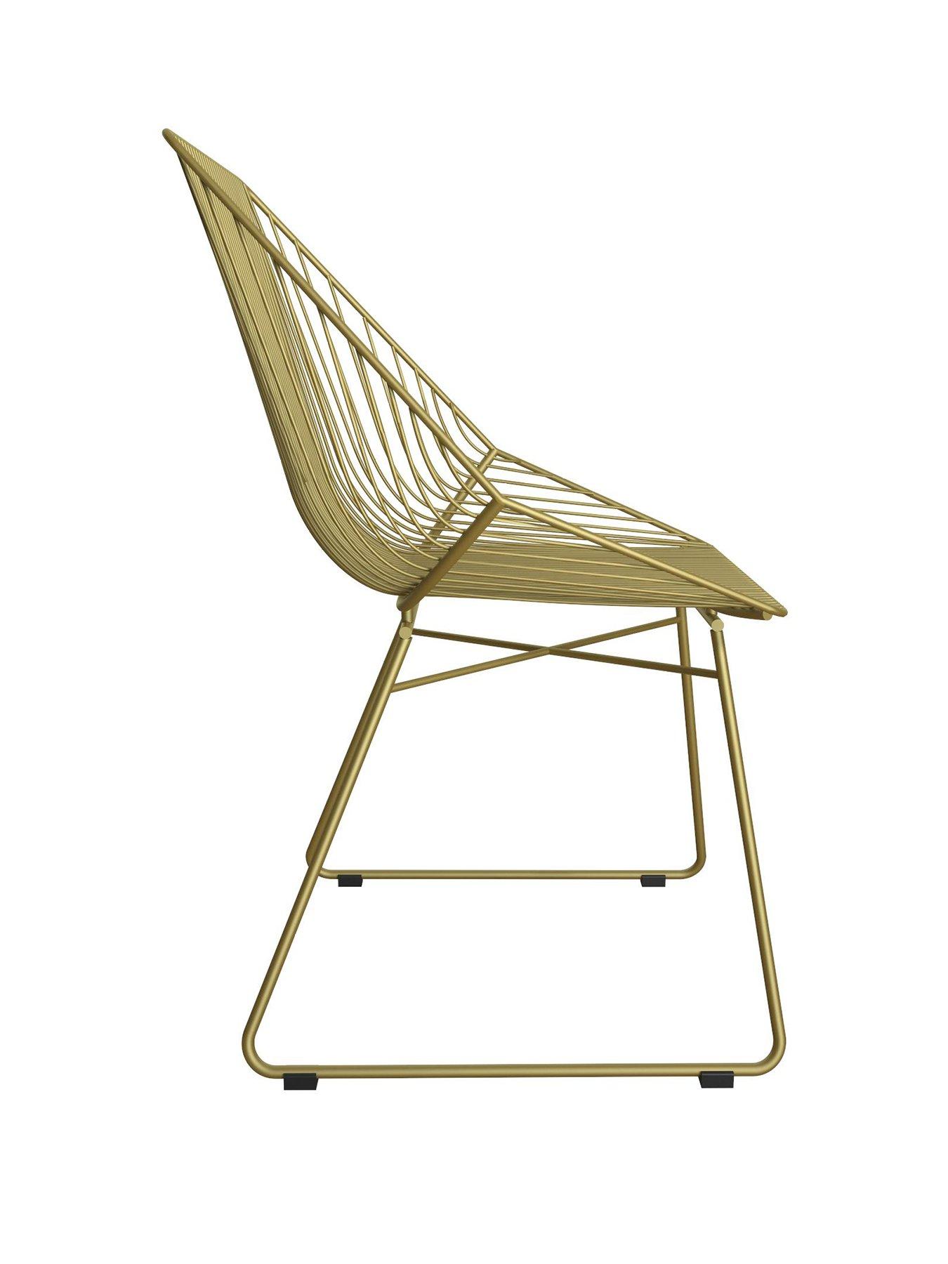 Image 3 of 6 of CosmoLiving by Cosmopolitan Ellis Accent/Dining Chair&nbsp;- Gold Metal