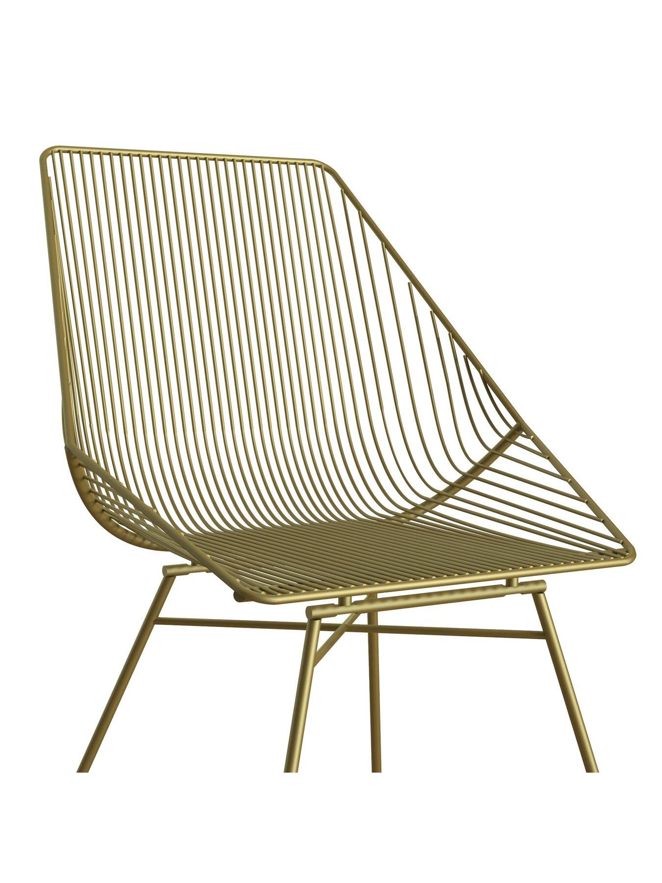 Image 4 of 6 of CosmoLiving by Cosmopolitan Ellis Accent/Dining Chair&nbsp;- Gold Metal