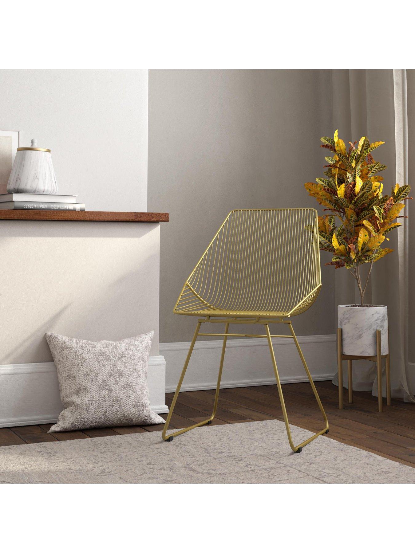 Image 5 of 6 of CosmoLiving by Cosmopolitan Ellis Accent/Dining Chair&nbsp;- Gold Metal