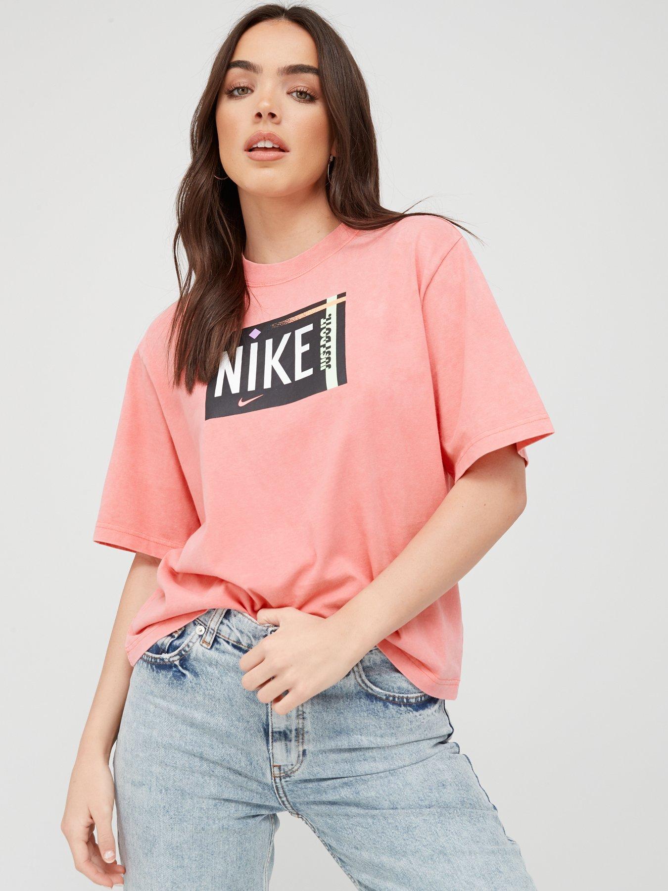 pink nike training top