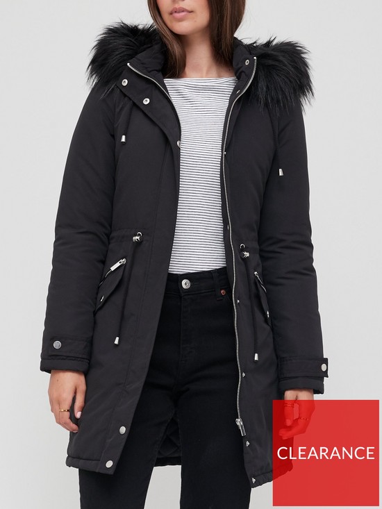 front image of v-by-very-ultimate-parka-with-faux-fur-trim-black