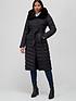  image of v-by-very-faux-fur-trim-hooded-padded-coat-black