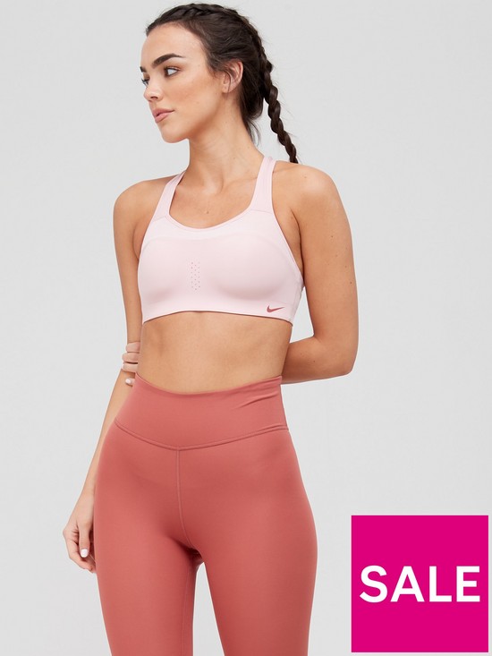 front image of nike-high-support-alpha-bra-pink