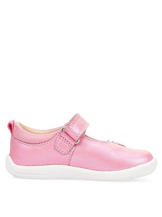 stillFront image of start-rite-girlsnbspfairy-talenbspmetallic-soft-leather-riptapenbspfirst-shoes-pink