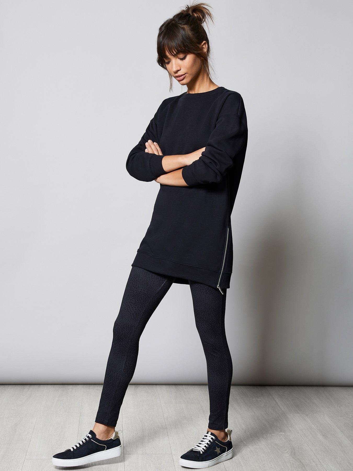 Mint velvet black long zip online sweatshirt