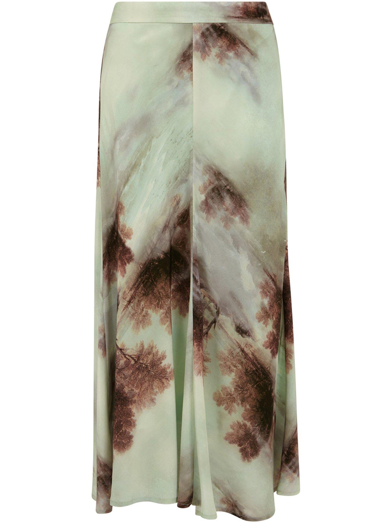 Women Forest Print Skirt - Mint