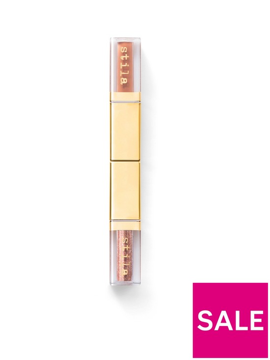 front image of stila-double-dipsuede-shade-and-glitter-amp-glow-liquid-eye-shadows