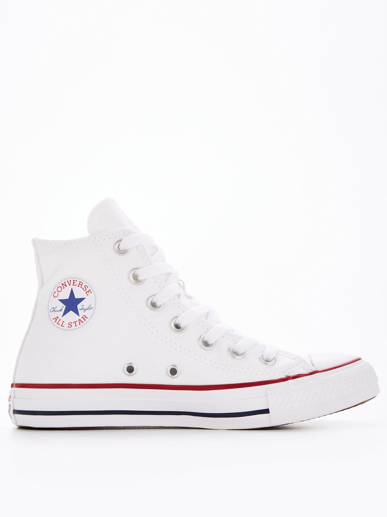 Image of Converse Unisex Wide Fit Hi Top Trainers - White, OPTICAL WHITE, Size 5, Women
