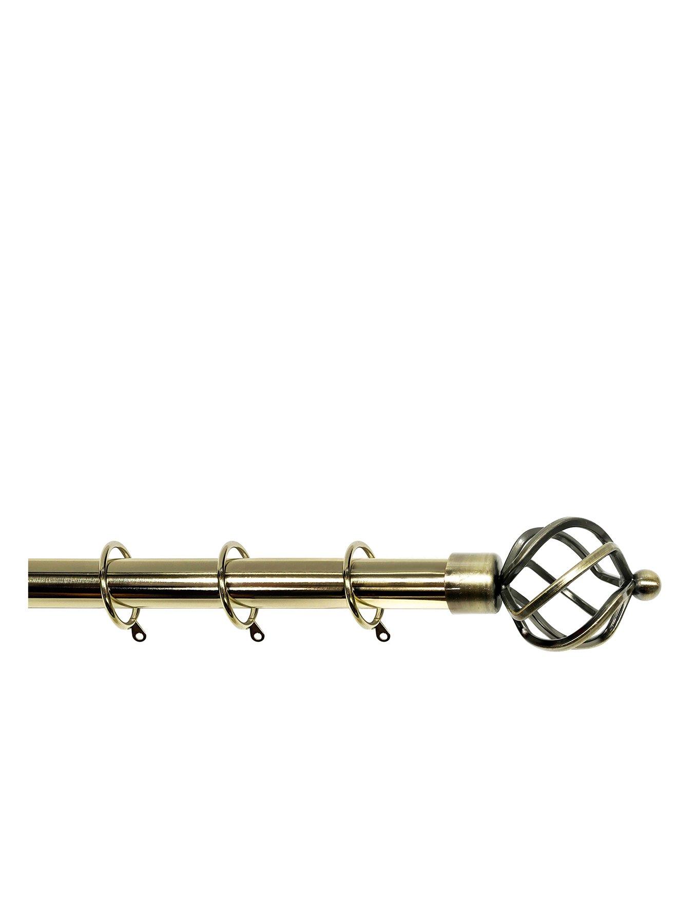 very-home-palermo-cage-finial-25-28mm-extendable-curtain-pole-ndash-antique-brass