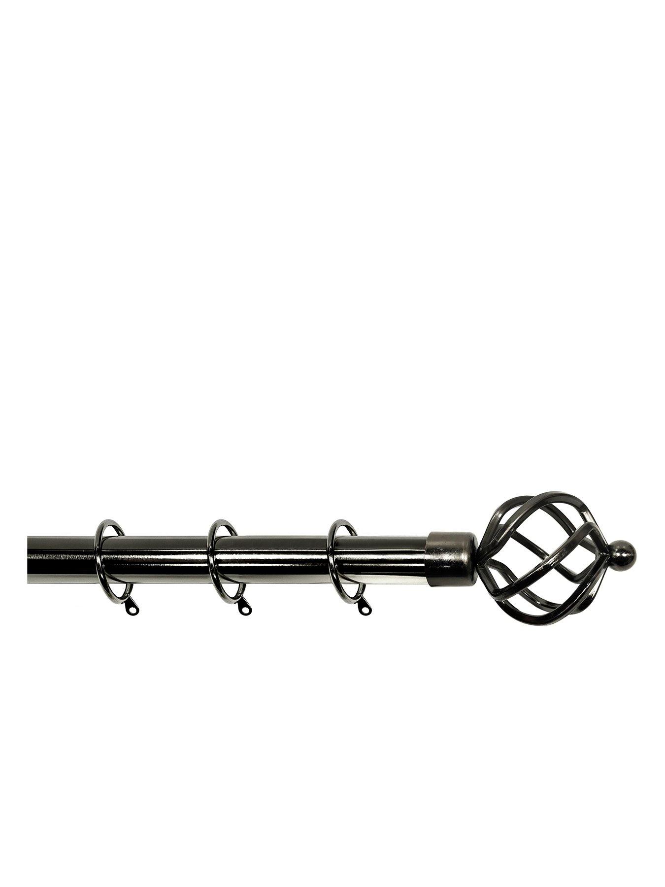 Image 1 of 1 of Very Home Palermo Cage Finial 25-28mm Extendable Curtain Pole &ndash; Pewter