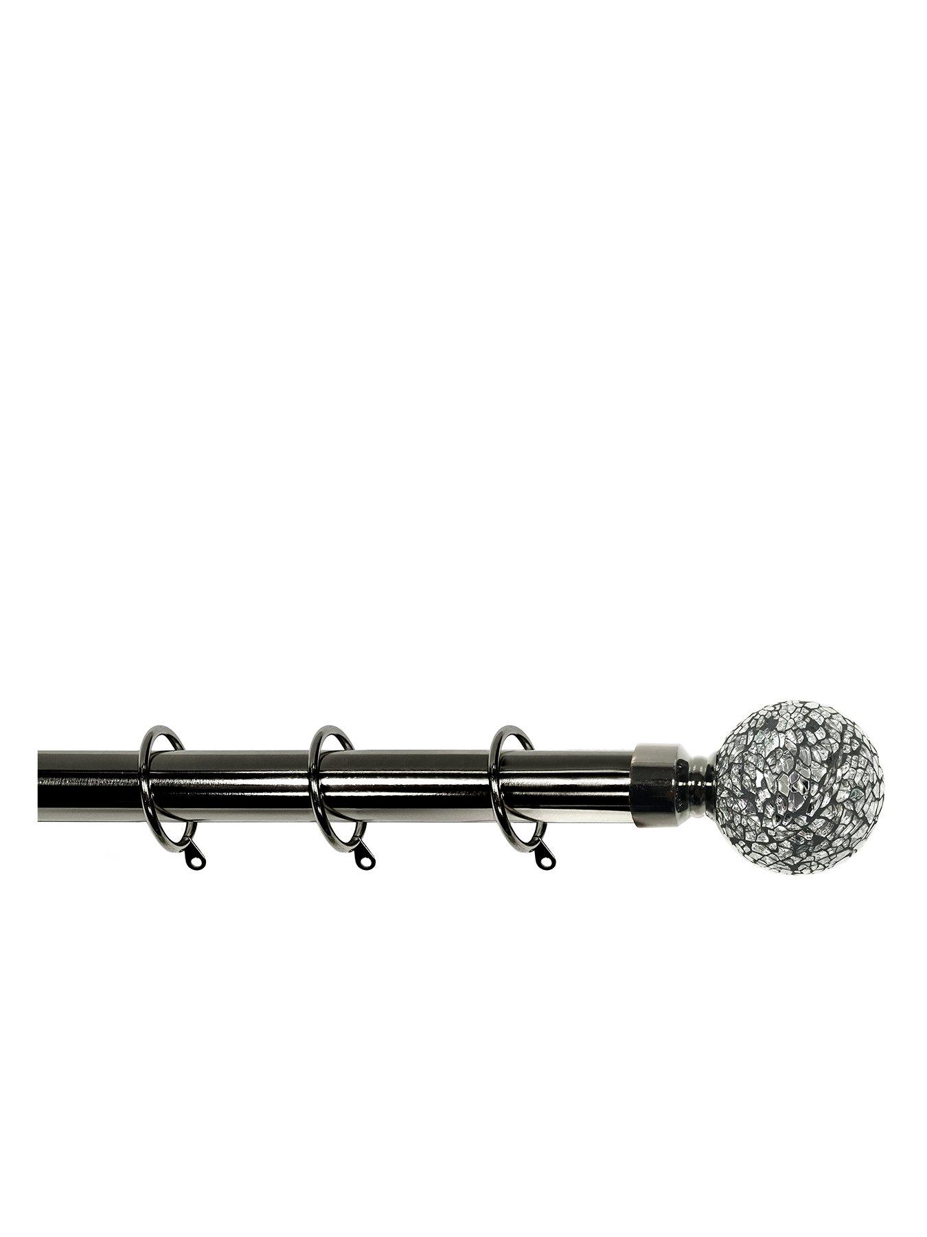 very-home-crackle-glass-finial-extendable-curtain-pole-ndash-black
