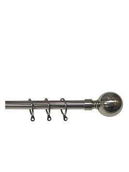 Very Home Ball Finial 16-19Mm Extendable Curtain Pole - Silver