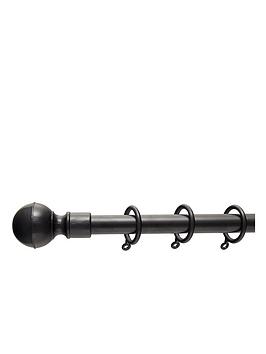 Product photograph of Everyday Ball Finial Extendable Curtain Pole Ndash Black from very.co.uk
