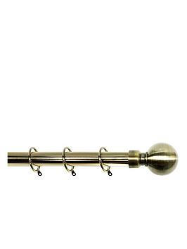 Product photograph of Very Home Palermo Ball Finial 25-28mm Extendable Curtain Pole Ndash Antique Brass from very.co.uk