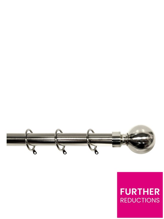 front image of palermo-ball-finial-25-28mm-extendable-curtain-pole-ndash-stainless-steel