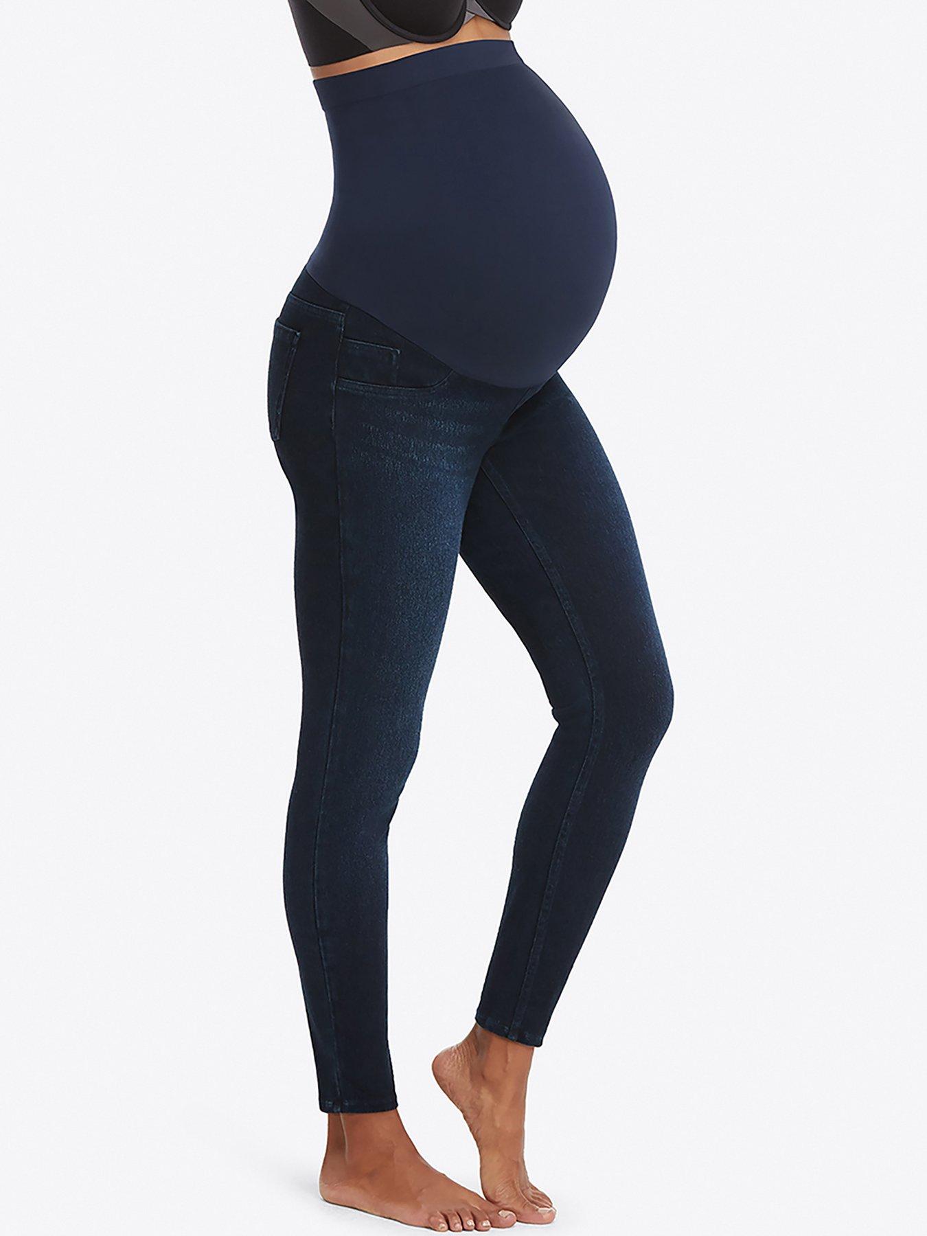 Spanx Seamless Cropped Tummy Control Leggings in Navy Blue Size XL