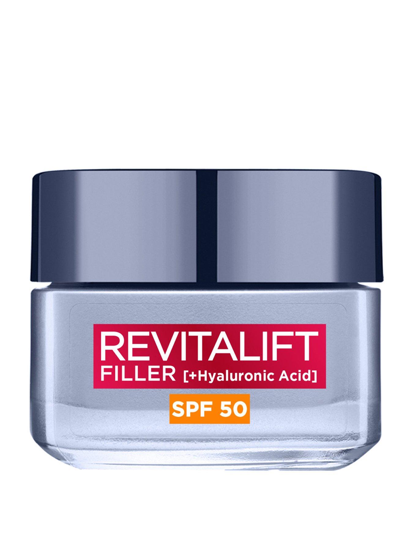 Image 2 of 5 of L'Oreal Paris Revitalift Filler + Hyaluronic Acid Anti Ageing Anti-Wrinkle SPF 50 Replumping Day Cream 50ml