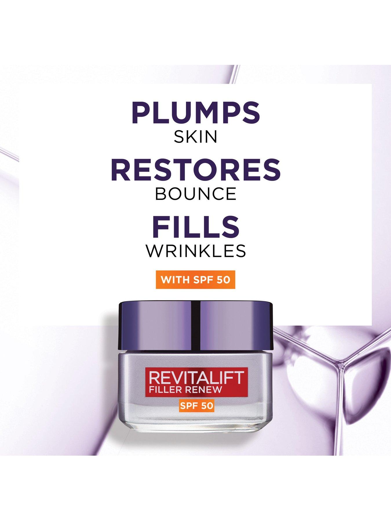 Image 4 of 5 of L'Oreal Paris Revitalift Filler + Hyaluronic Acid Anti Ageing Anti-Wrinkle SPF 50 Replumping Day Cream 50ml
