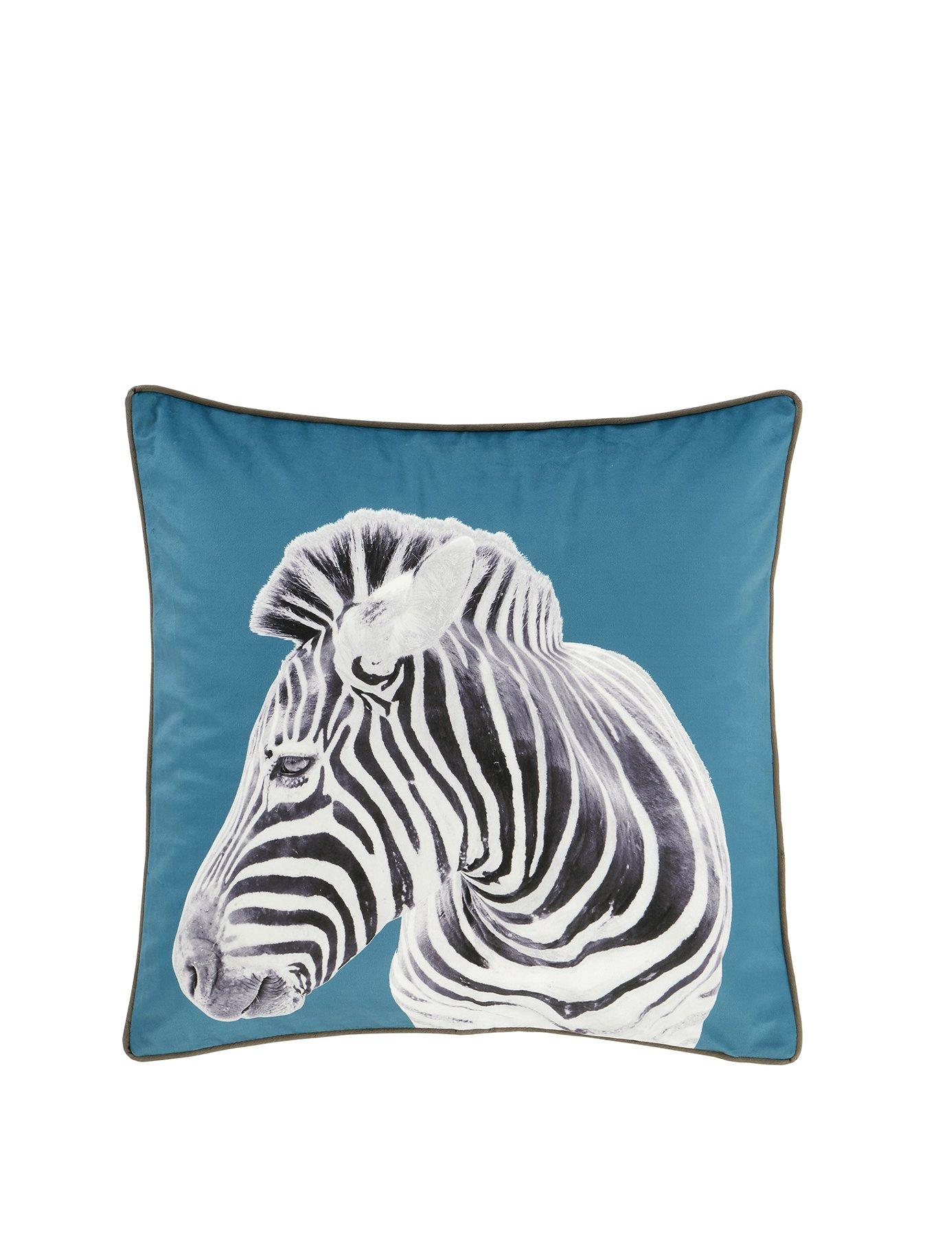 Product photograph of Catherine Lansfield Zebra Filled Cushion 55x55 from very.co.uk