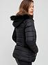  image of v-by-very-short-padded-jacket-with-faux-fur-black