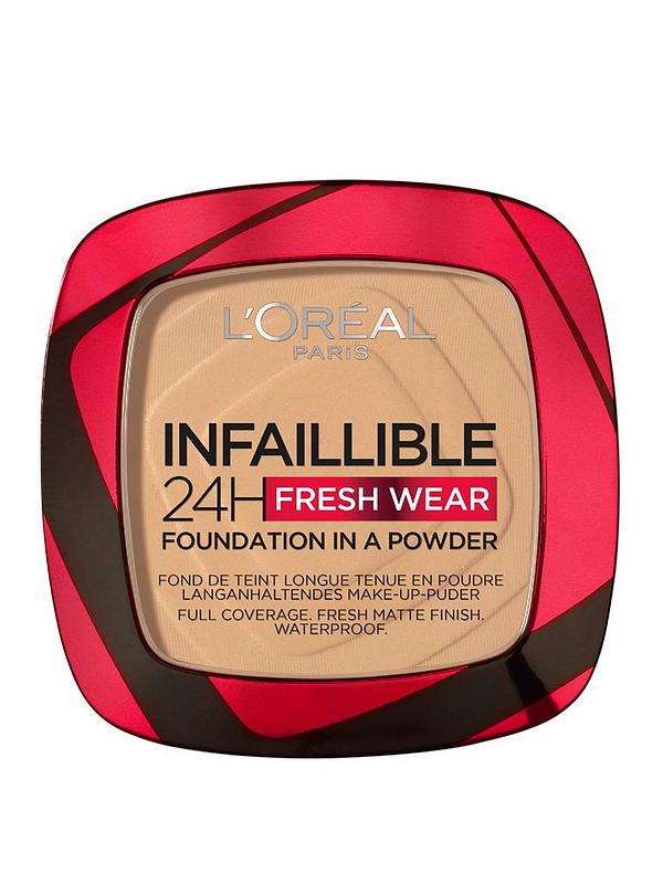 Image 1 of 5 of L'Oreal Paris Infallible 24H Fresh Wear Foundation in a Powder, longwear coverage, mattifying finish, available in 6 shades